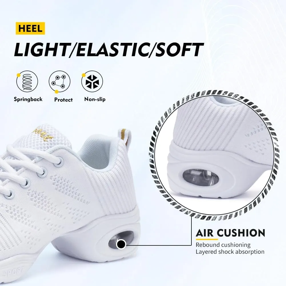 TINRYMX Modern Dance Shoes Women Lace up Air Cushion Sole Ballroom Jazz Hip hop Practice Sneakers Dance Shoes,Model-LYX706
