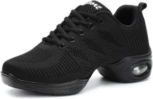 TINRYMX Modern Dance Shoes Women Lace up Air Cushion Sole Ballroom Jazz Hip hop Practice Sneakers Dance Shoes,Model-LYX706