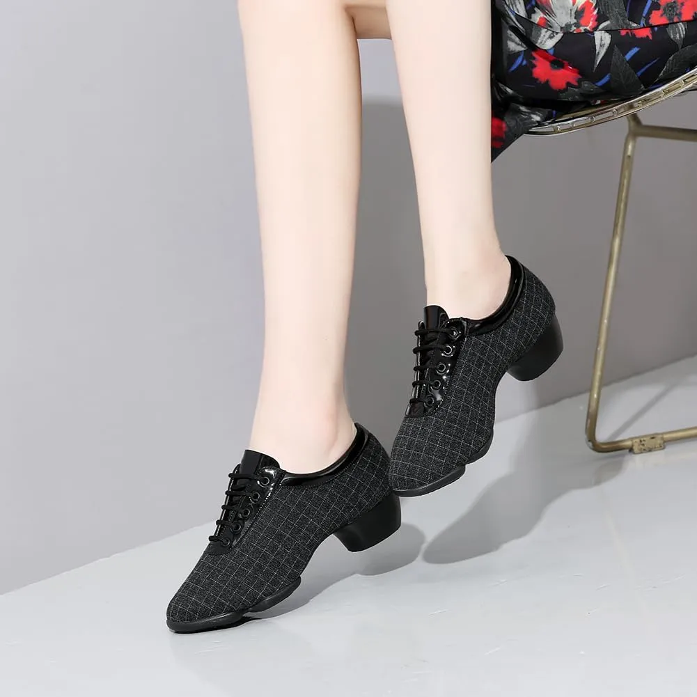 TINRYMX Women Ballroom Dance Shoes Standard Practice Teaching Professional Performance Latin Salsa Dance Shoes,Model-KC207