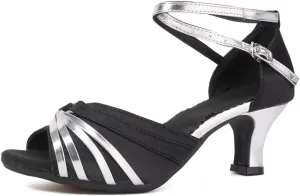 TINRYMX Women Latin Dance Shoes Open Toe Ballroom Salsa Tango Dancing Shoes, Model DY-08-5.5