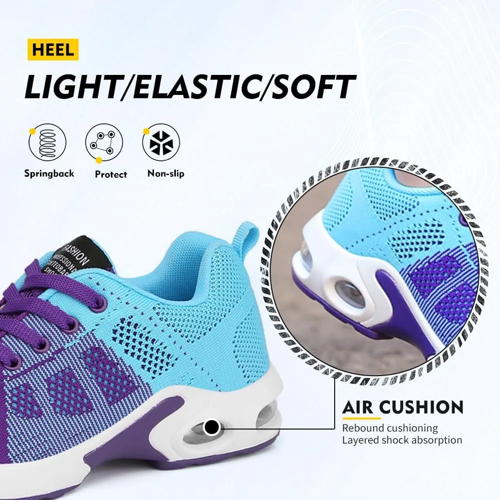 TINRYMX Women Modern Dance Shoes Lace up Air Cushion Sneakers Ballroom Jazz Hip hop Practice Dance Sneaker Shoes,Model-LYX1722