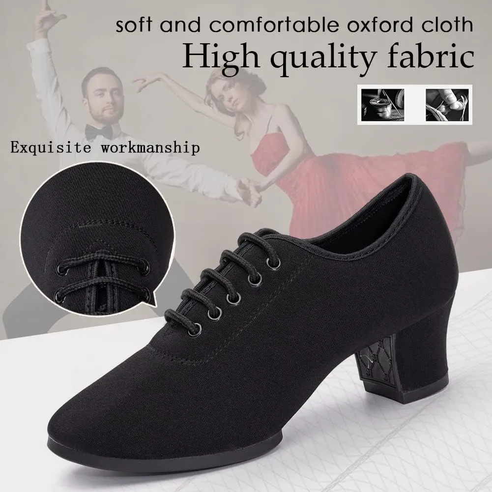 TINRYMX Women Modern Dance Shoes Lace up Ballroom Tango Foxtrot Waltz Professional Practice Latin Dance Shoes, Model LHD2805