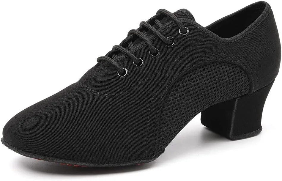 TINRYMX Women Modern Dance Shoes Lace up Ballroom Tango Foxtrot Waltz Professional Practice Latin Dance Shoes, Model LHD2805