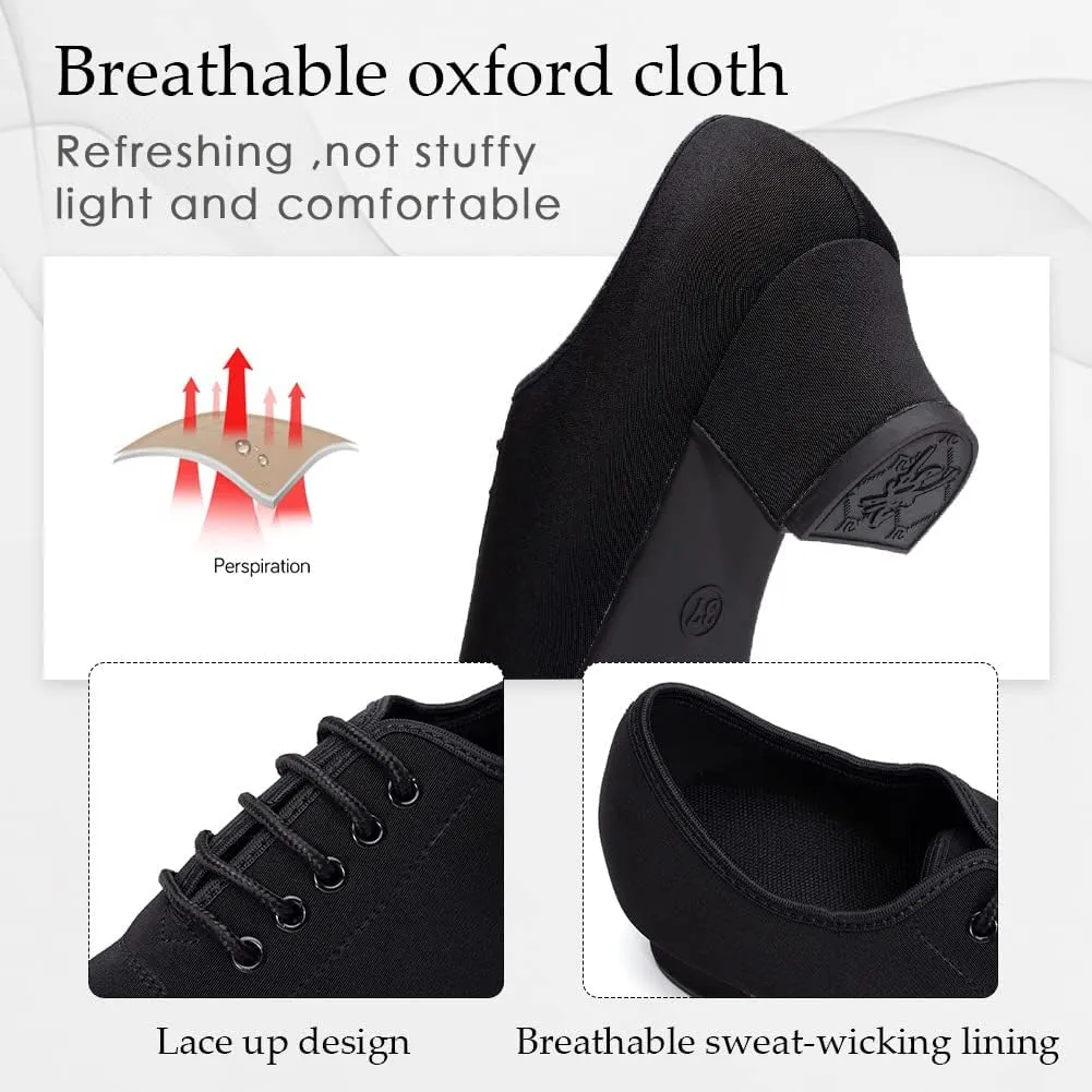 TINRYMX Women Modern Dance Shoes Lace up Ballroom Tango Foxtrot Waltz Professional Practice Latin Dance Shoes, Model LHD2805