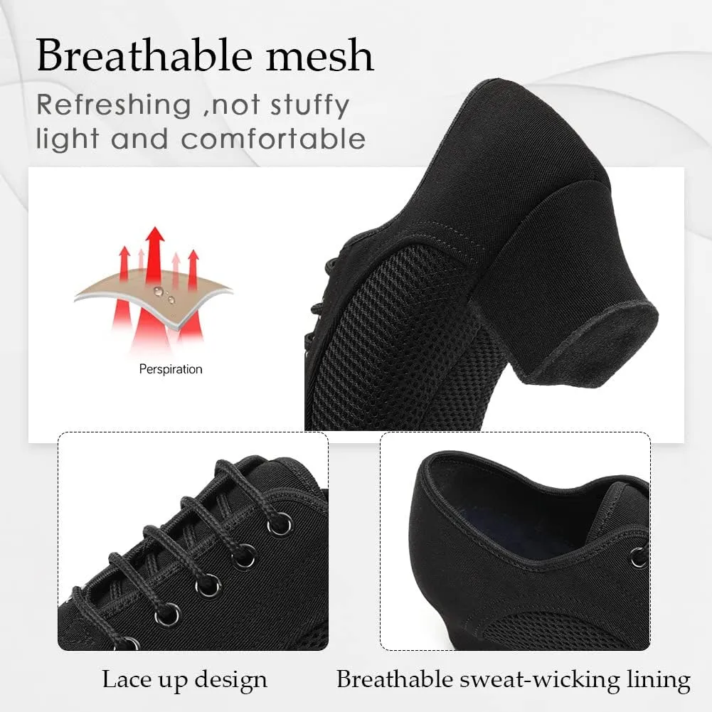 TINRYMX Women Modern Dance Shoes Lace up Ballroom Tango Foxtrot Waltz Professional Practice Latin Dance Shoes, Model LHD2805