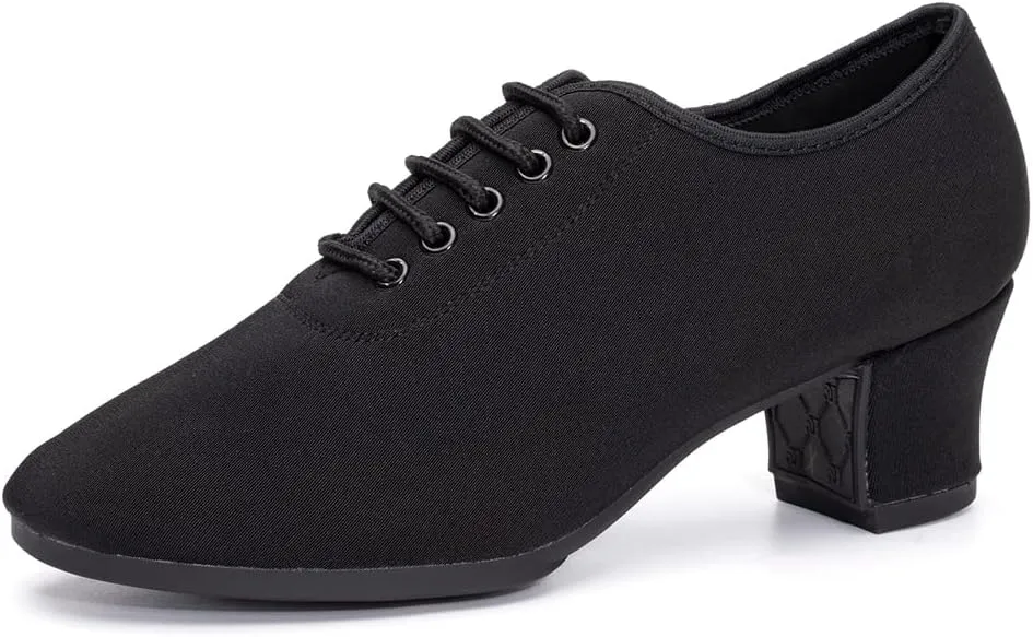 TINRYMX Women Modern Dance Shoes Lace up Ballroom Tango Foxtrot Waltz Professional Practice Latin Dance Shoes, Model LHD2805