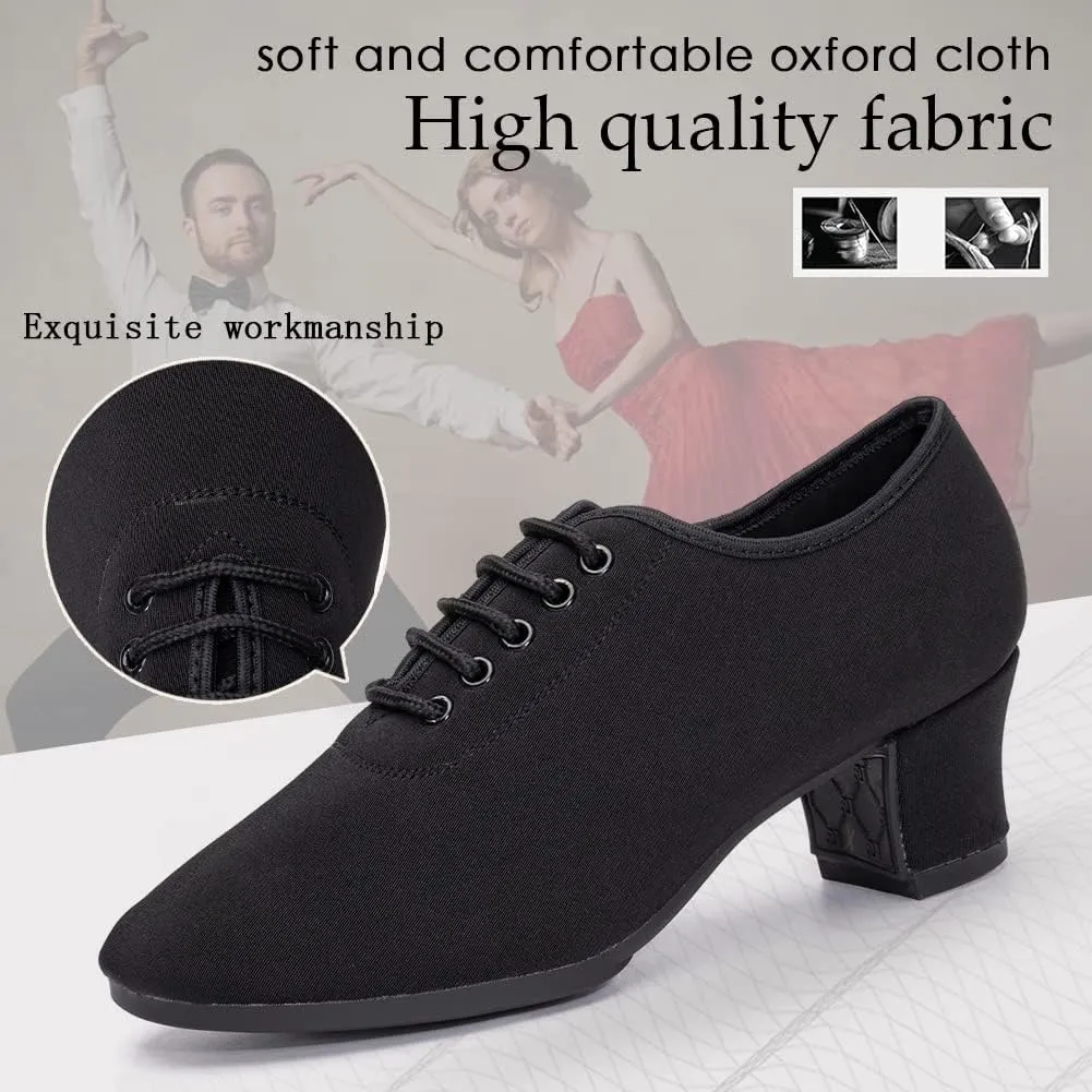 TINRYMX Women Modern Dance Shoes Lace up Ballroom Tango Foxtrot Waltz Professional Practice Latin Dance Shoes, Model LHD2805
