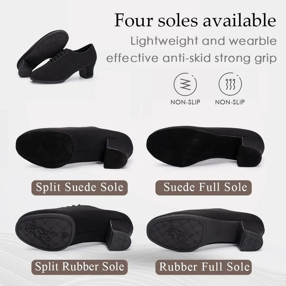 TINRYMX Women Modern Dance Shoes Lace up Ballroom Tango Foxtrot Waltz Professional Practice Latin Dance Shoes, Model LHD2805