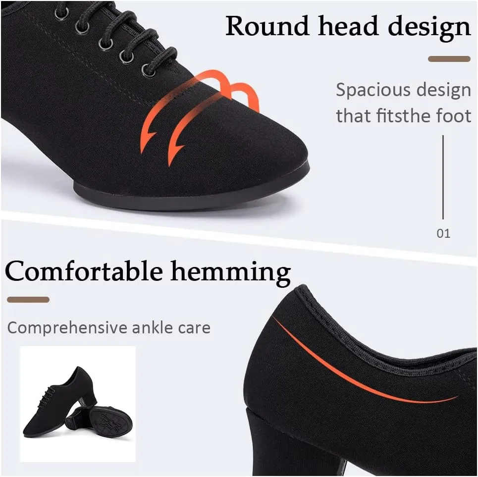 TINRYMX Women Modern Dance Shoes Lace up Ballroom Tango Foxtrot Waltz Professional Practice Latin Dance Shoes, Model LHD2805