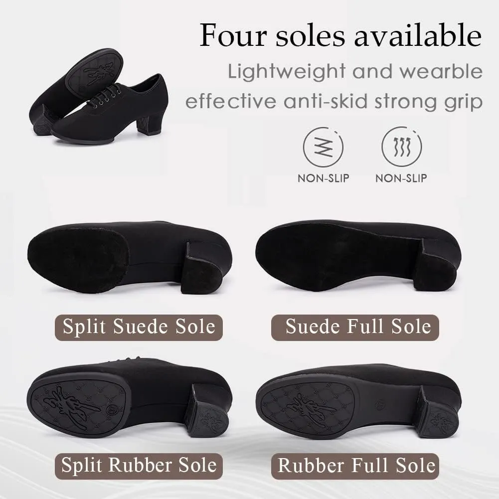 TINRYMX Women Modern Dance Shoes Lace up Ballroom Tango Foxtrot Waltz Professional Practice Latin Dance Shoes, Model LHD2805