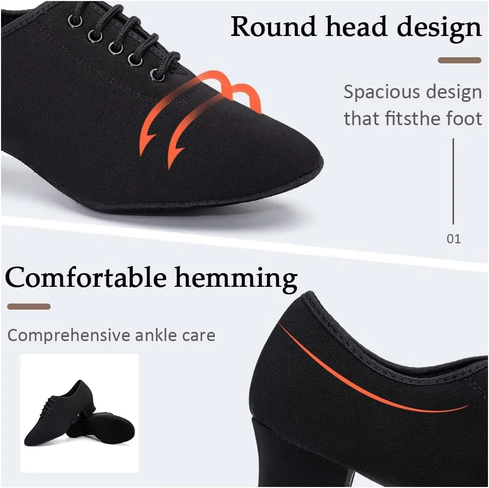 TINRYMX Women Modern Dance Shoes Lace up Ballroom Tango Foxtrot Waltz Professional Practice Latin Dance Shoes, Model LHD2805
