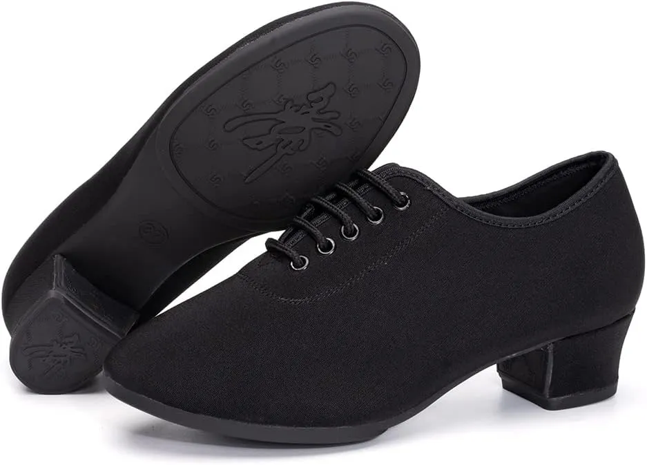 TINRYMX Women Modern Dance Shoes Lace up Ballroom Tango Foxtrot Waltz Professional Practice Latin Dance Shoes, Model LHD2805