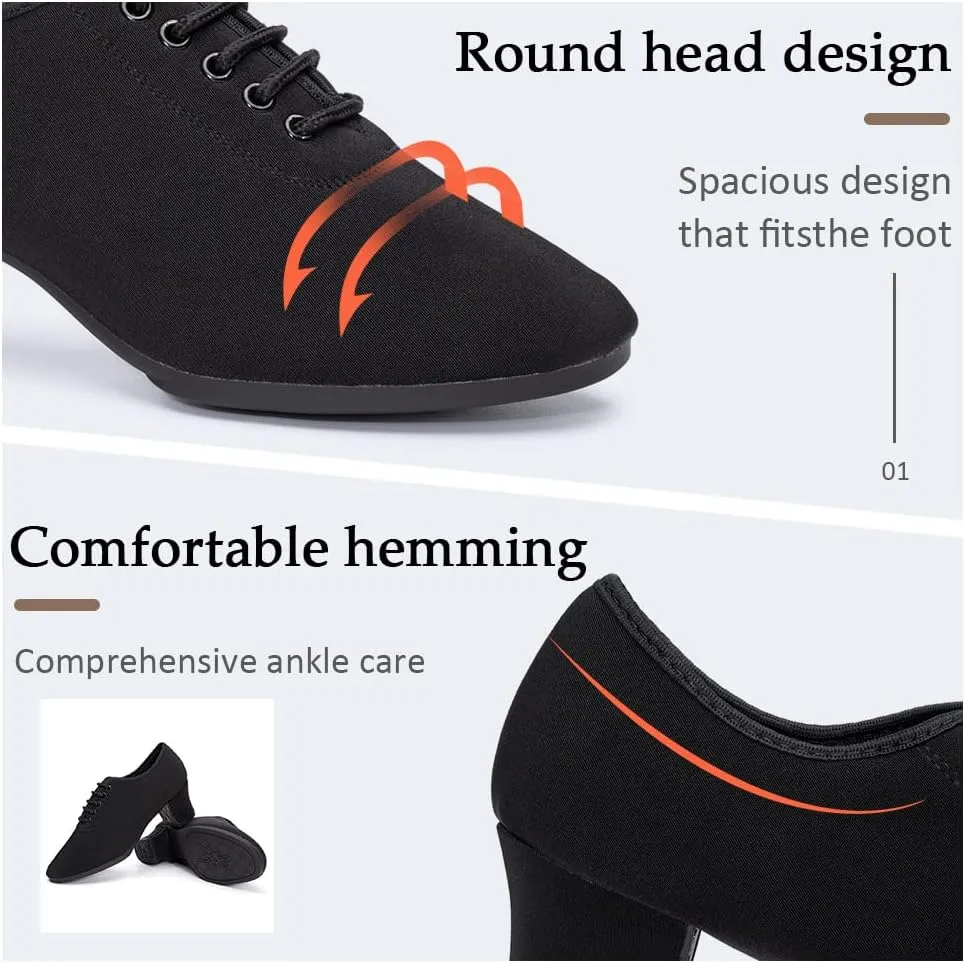 TINRYMX Women Modern Dance Shoes Lace up Ballroom Tango Foxtrot Waltz Professional Practice Latin Dance Shoes, Model LHD2805