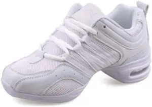 TINRYMX Women Modern Jazz Shoes Lace up Sneakers Breathable Air Cushion Split Sole Athletic Walking Ballroom Exercise Dance Sneaker Shoes,Model-LYX729