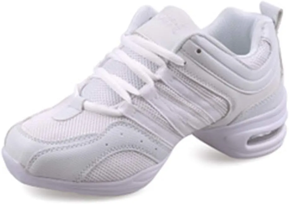 TINRYMX Women Modern Jazz Shoes Lace up Sneakers Breathable Air Cushion Split Sole Athletic Walking Ballroom Exercise Dance Sneaker Shoes,Model-LYX729