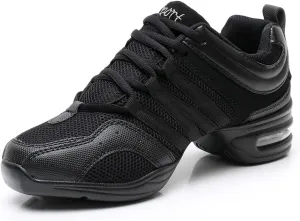 TINRYMX Women Modern Jazz Shoes Lace up Sneakers Breathable Air Cushion Split Sole Athletic Walking Ballroom Exercise Dance Sneaker Shoes,Model-LYX729