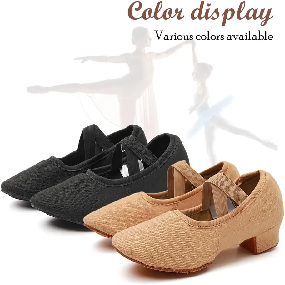 TINRYMX Womens Latin Dance Shoes Closed Toe Ballroom Salsa Tango Teaching Practice Dancing Shoes,Model-MFBJ