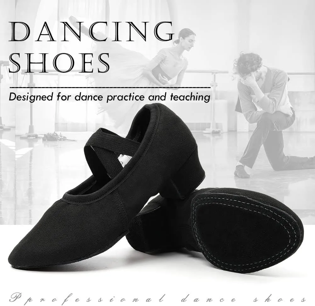TINRYMX Womens Latin Dance Shoes Closed Toe Ballroom Salsa Tango Teaching Practice Dancing Shoes,Model-MFBJ
