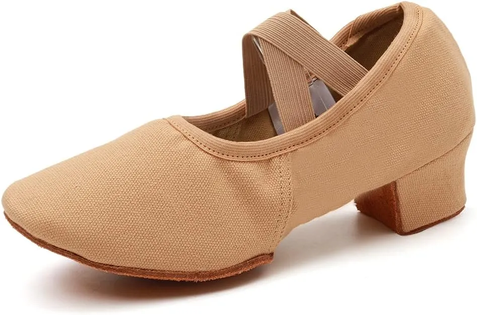 TINRYMX Womens Latin Dance Shoes Closed Toe Ballroom Salsa Tango Teaching Practice Dancing Shoes,Model-MFBJ