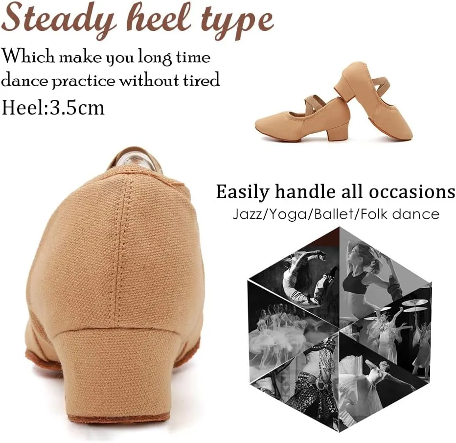 TINRYMX Womens Latin Dance Shoes Closed Toe Ballroom Salsa Tango Teaching Practice Dancing Shoes,Model-MFBJ