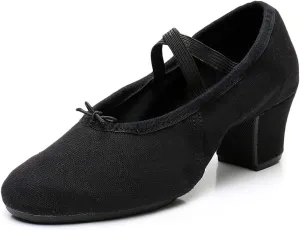 TINRYMX Womens Latin Dance Shoes Closed Toe Ballroom Salsa Tango Teaching Practice Dancing Shoes,Model-MFBJ