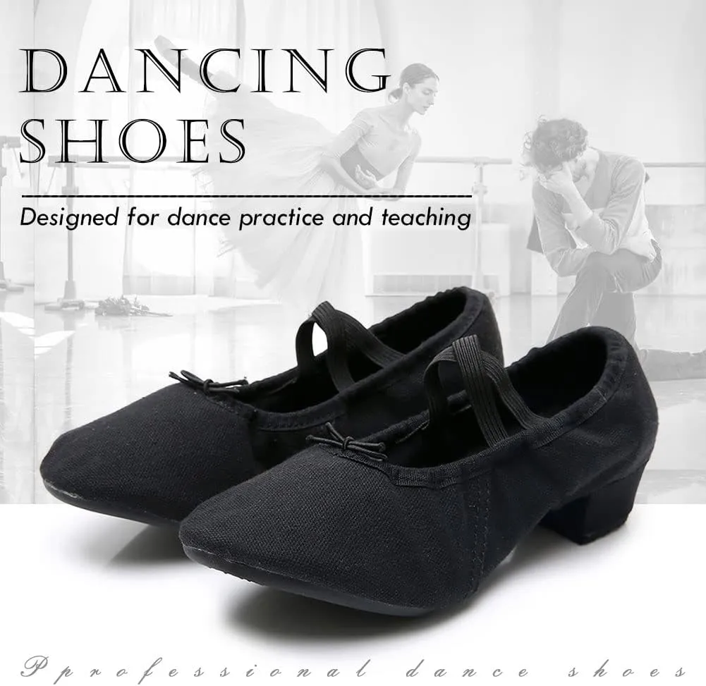 TINRYMX Womens Latin Dance Shoes Closed Toe Ballroom Salsa Tango Teaching Practice Dancing Shoes,Model-MFBJ