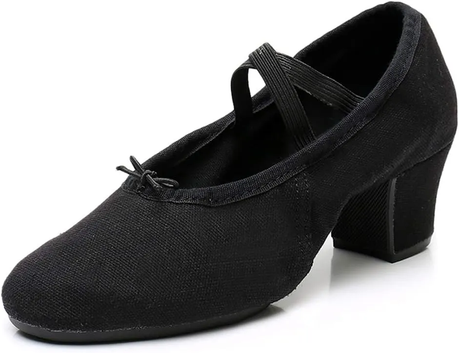 TINRYMX Womens Latin Dance Shoes Closed Toe Ballroom Salsa Tango Teaching Practice Dancing Shoes,Model-MFBJ