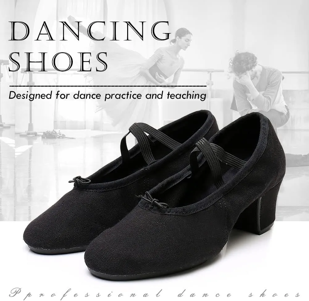 TINRYMX Womens Latin Dance Shoes Closed Toe Ballroom Salsa Tango Teaching Practice Dancing Shoes,Model-MFBJ