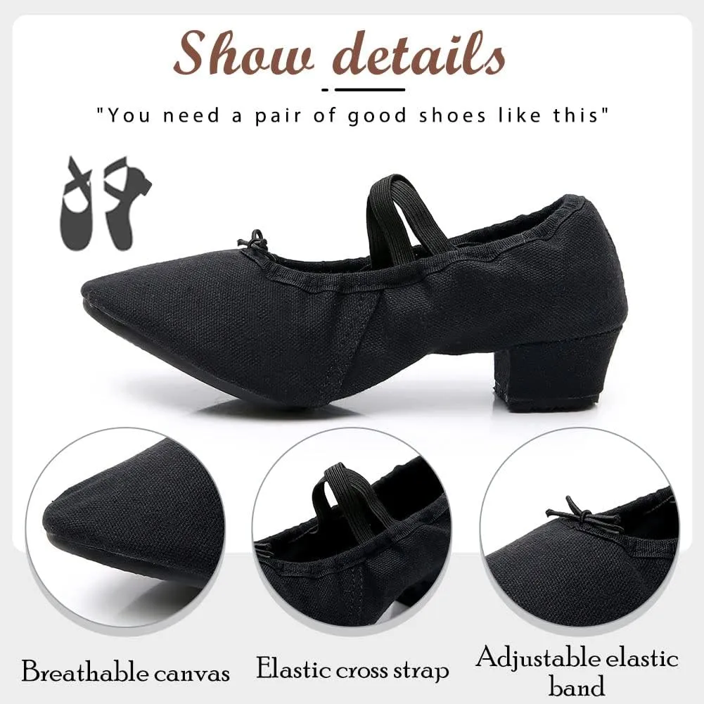 TINRYMX Womens Latin Dance Shoes Closed Toe Ballroom Salsa Tango Teaching Practice Dancing Shoes,Model-MFBJ