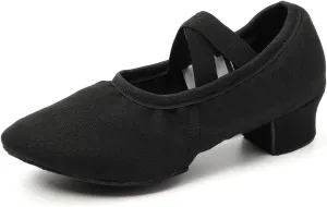 TINRYMX Womens Latin Dance Shoes Closed Toe Ballroom Salsa Tango Teaching Practice Dancing Shoes,Model-MFBJ
