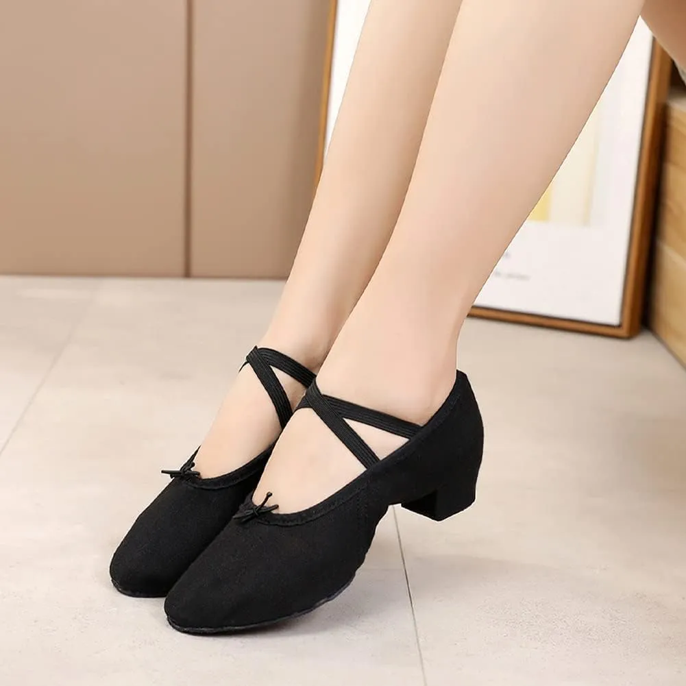 TINRYMX Womens Latin Dance Shoes Closed Toe Ballroom Salsa Tango Teaching Practice Dancing Shoes,Model-MFBJ