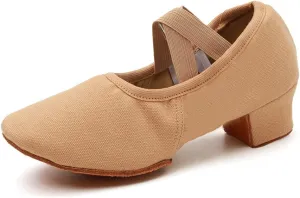 TINRYMX Womens Latin Dance Shoes Closed Toe Ballroom Salsa Tango Teaching Practice Dancing Shoes,Model-MFBJ