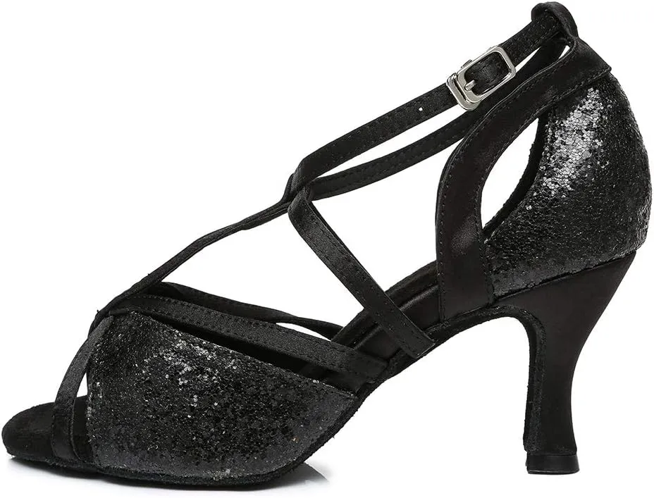 TINRYMX Womens Latin Dance Shoes Open Toe Professional Ballroom Salsa Tango Dance Shoes,Model-YC-L1029