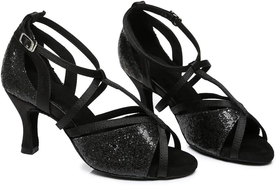 TINRYMX Womens Latin Dance Shoes Open Toe Professional Ballroom Salsa Tango Dance Shoes,Model-YC-L1029
