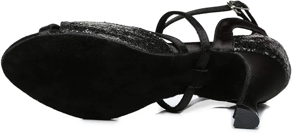 TINRYMX Womens Latin Dance Shoes Open Toe Professional Ballroom Salsa Tango Dance Shoes,Model-YC-L1029