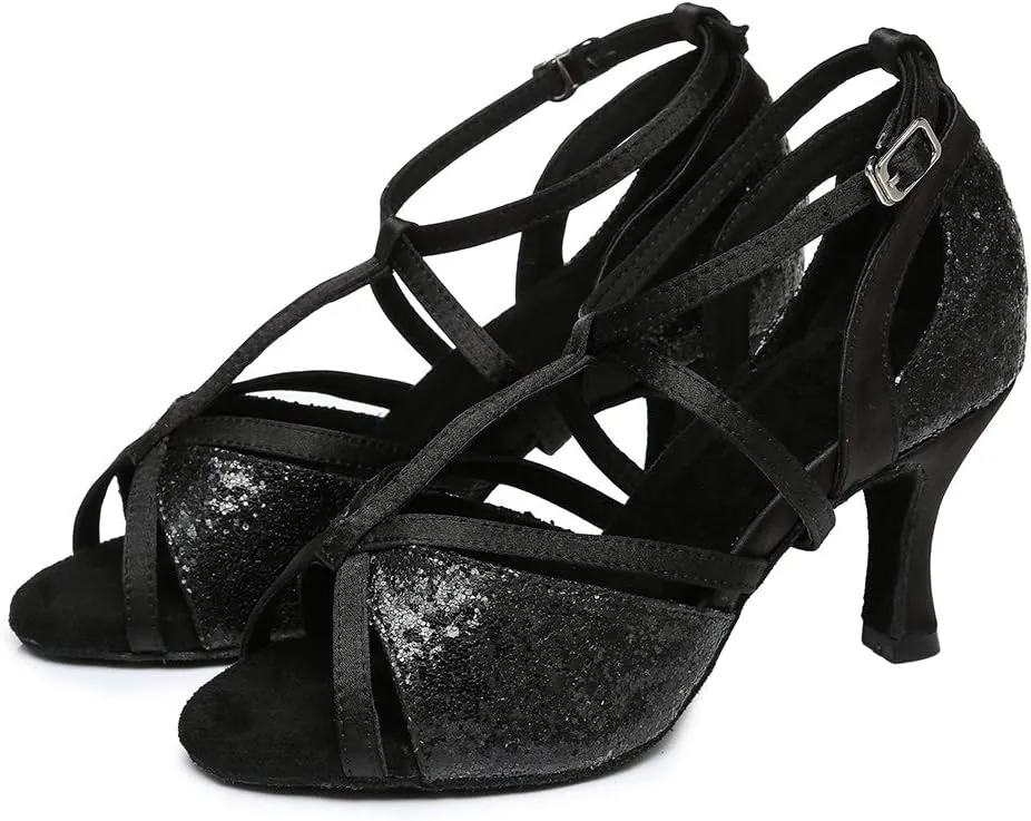 TINRYMX Womens Latin Dance Shoes Open Toe Professional Ballroom Salsa Tango Dance Shoes,Model-YC-L1029