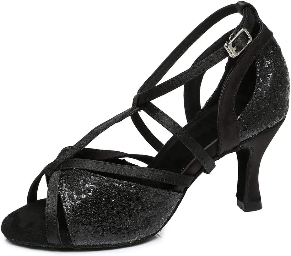 TINRYMX Womens Latin Dance Shoes Open Toe Professional Ballroom Salsa Tango Dance Shoes,Model-YC-L1029
