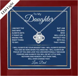 To My Daughter Necklace From Dad With Heartfelt Message, Daughter Birthday Present From Dad, Jewelry Gifts For Graduation for Her From Mom or Daddy, 14K Pendant