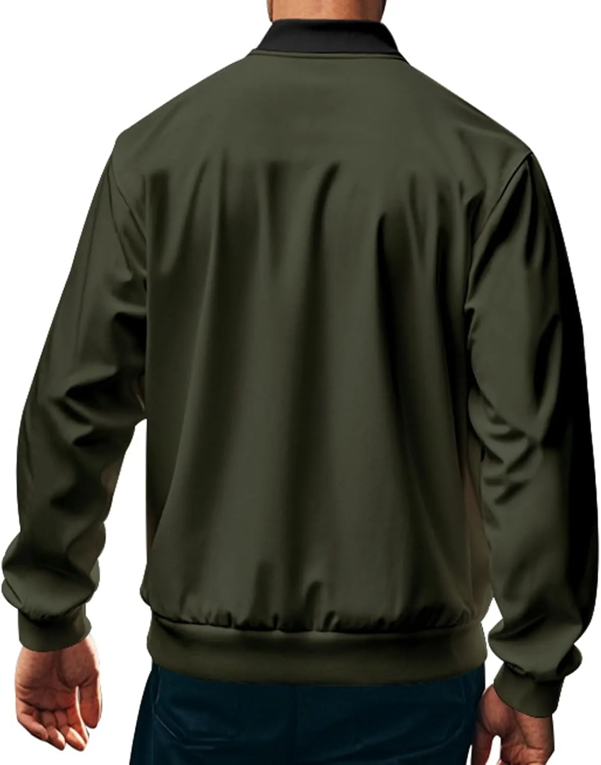 Track Jacket for Men Athletic Workout Lightweight Windproof Jacket Casual Spring Fall Windbreaker Bomber Zip Up Coat