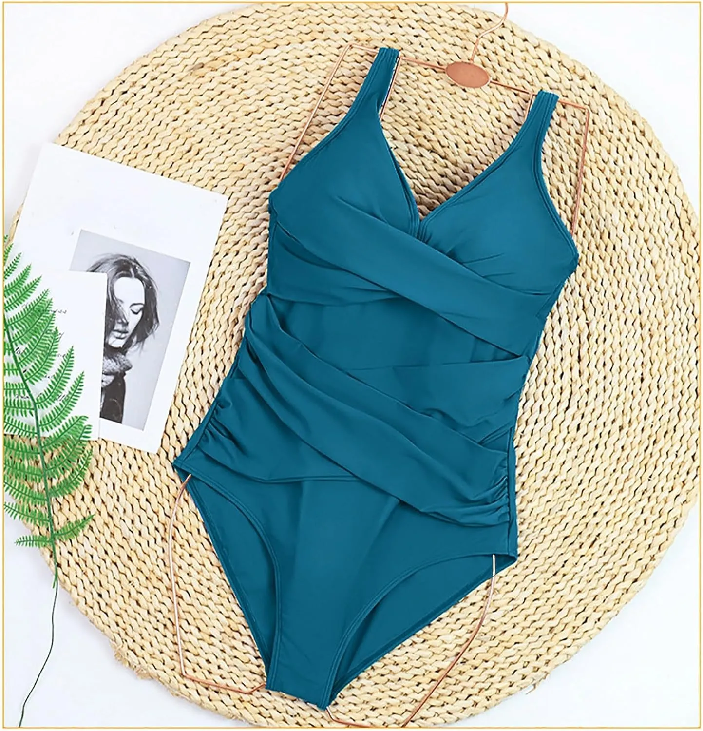 Tummy Control Swimsuits for Women One Piece Modest Slimming Bathing Suit Crissover Ruched Full Coverage Cute Swimwear