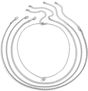Twisted Rope Chain Stacked Necklaces Long, Snake Link Chain 4 Layered Womens Layered Necklaces Gold
