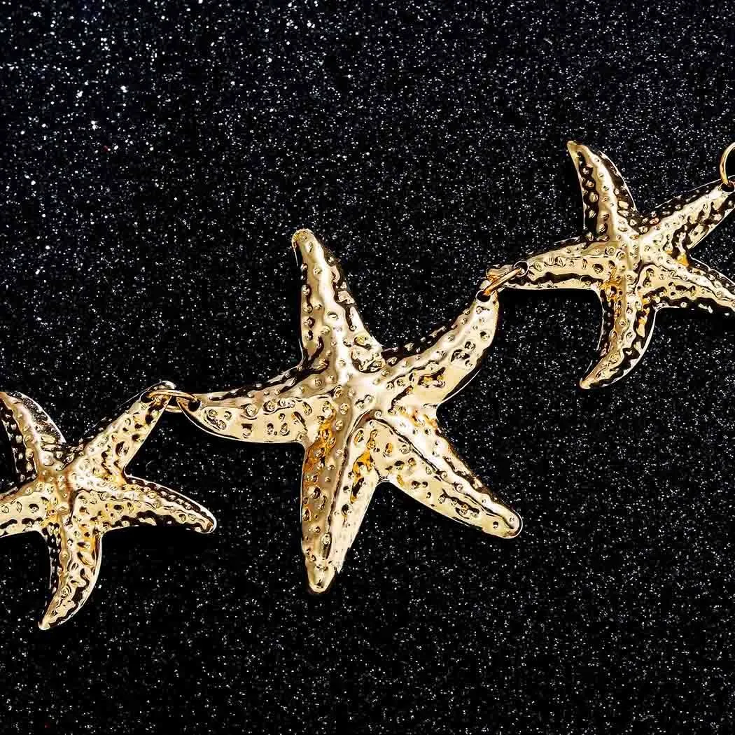 Uranian Star Waist Chains Belt Starfish Belly Chains for Dress Gold Silver Waist Belt Chains Beach Chain Belts for Women Belly Jewelry for Jeans