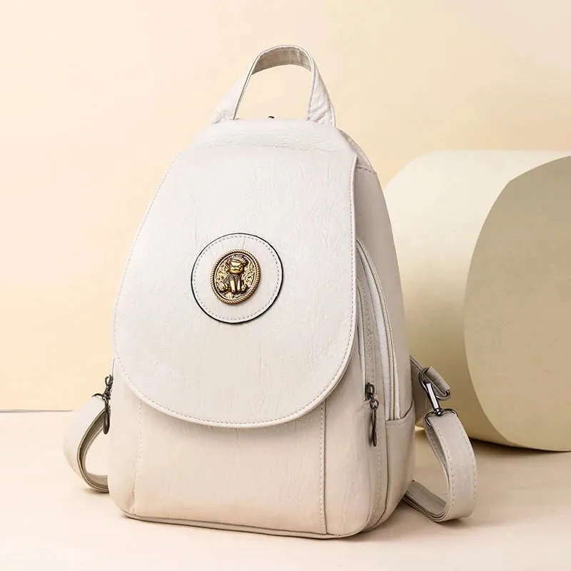 Versatta High-Quality Leather Women's Anti-Theft Backpack