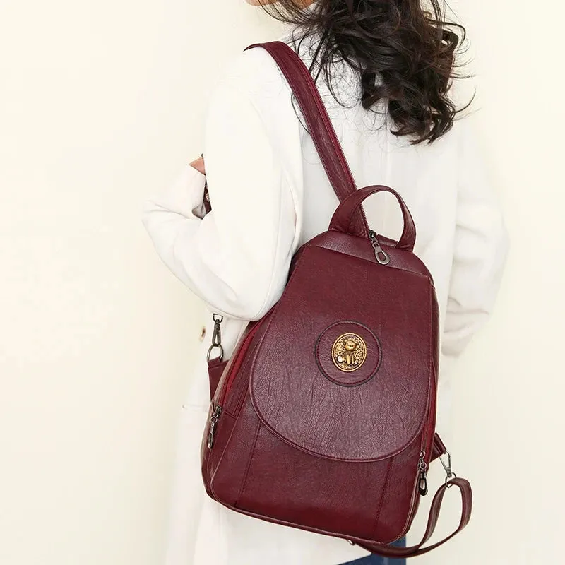 Versatta High-Quality Leather Women's Anti-Theft Backpack