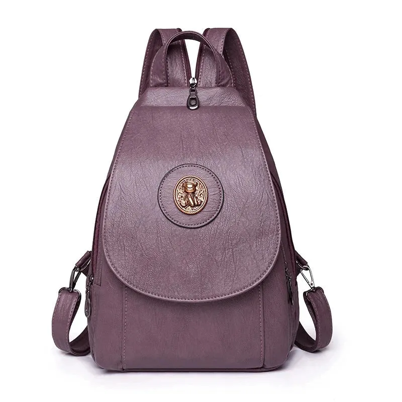 Versatta High-Quality Leather Women's Anti-Theft Backpack