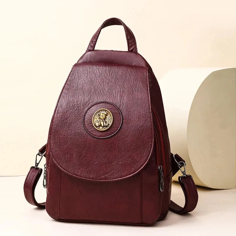 Versatta High-Quality Leather Women's Anti-Theft Backpack