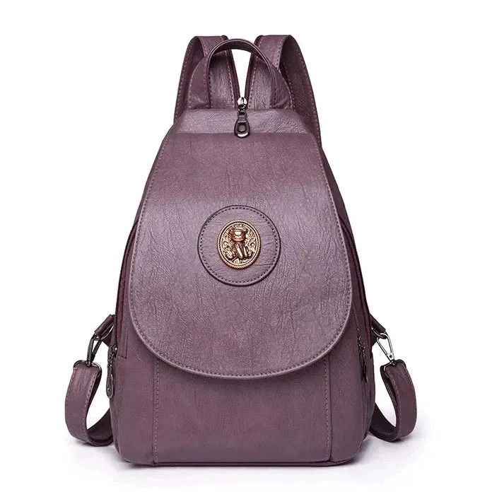 Versatta High-Quality Leather Women's Anti-Theft Backpack