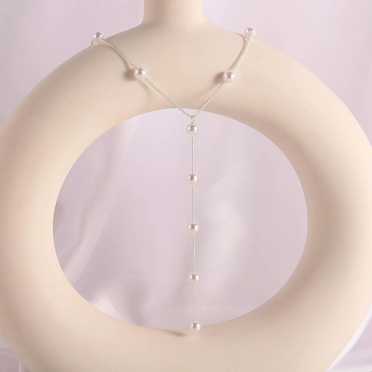 VRIUA Pearl Necklaces for Women - 14k Gold Plated Dainty Gold Pearl Necklace Simple Everyday Minimalist Necklaces for Women