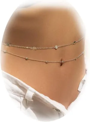 Waist Chain for Girls Thin Belly Chain Beach Body Jewelry for Women Layered Belly Chains for Waist (Silver)
