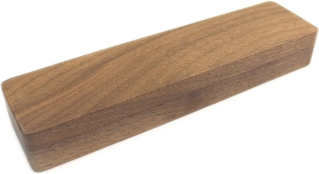 Walnut Wooden Long Rectangular Necklace Gift Box Storage Case Jewelry Display Box for Anniversary Propose Christmas